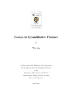 Essays in quantitative finance
