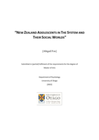 New Zealand Adolescents in the System and their Social Worlds