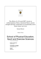 The effects of a 20-week HIFT circuit on cardiorespiratory fitness, functional fitness, muscle strength and body composition in recreationally active breast cancer survivors