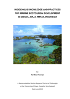 Indigenous knowledge and practices for marine ecotourism development in Misool, Raja Ampat, Indonesia.