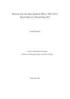 Women and the New Zealand office, 1945 - 1972: Keystrokes to a rewarding life?