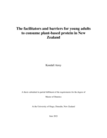 The facilitators and barriers for young adults to consume plant-based protein in New Zealand.