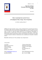 Policy leadership styles and the process of paradigmatic policy change: three propositions