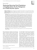 Monitoring burrowing petrel populations: A sampling scheme for the management of an island keystone species