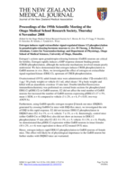 Proceedings of the 195th Otago Medical School Research Society Meeting - Masters/Honours Student Speaker Awards; 6 Nov 2008