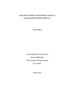 Using MCDA (Multi-Criteria Decision Analysis) to prioritise publicly-funded health care