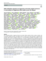 DNA methylation signatures of aggression and closely related constructs: A meta-analysis of epigenome-wide studies across the lifespan