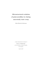 Microstructural evolution of polycrystalline ice during non-steady state creep