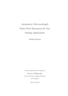 Asymmetric sub-wavelength Fabry-Perot resonators for gas sensing applications.