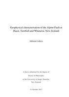 Geophysical characterisation of the Alpine Fault at Haast, Turnbull and Whataroa, New Zealand