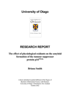 The effect of physiological oxidants on the amyloid formation of the tumour suppressor protein p16INK4a