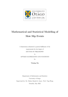 Mathematical and statistical modelling of slow slip events