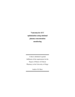Vancomycin AUC optimisation using minimal plasma concentration monitoring