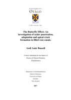 The Butterfly Effect: An investigation of sealer penetration, adaptation and apical crack formation in filled root canals.