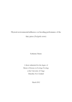 Physical environmental influences on breeding performance of the fairy prion (Pachyptila turtur)