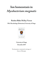 Ion homeostasis in Mycobacterium smegmatis
