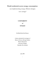 World residential sector energy consumption: can implementing energy efficient designs save energy?