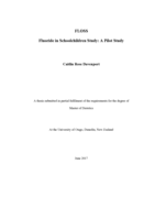 FLOSS. Fluoride in Schoolchildren Study: A Pilot Study