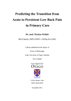 Predicting the transition from acute to persistent low back pain in primary care