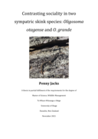 Contrasting sociality in two sympatric skink species: Oligosoma otagense and O. grande