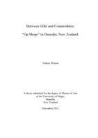 Between Gifts and Commodities: "Op Shops" in Dunedin, New Zealand.