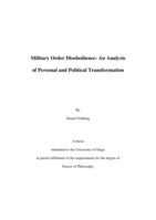 Military Order Disobedience: An Analysis of Personal and Political Transformation