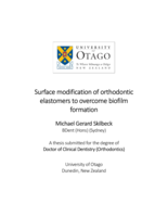 Surface modification of orthodontic elastomers to overcome biofilm formation