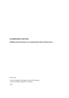 Everyone Counts: Defining and measuring severe housing deprivation (homelessness)