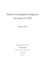 Seismic oceanographical imaging of the ocean S.E. of NZ