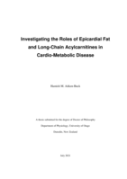 Investigating the roles of epicardial fat and long-chain acylcarnitines in cardio-metabolic disease