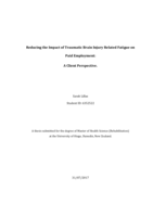 Reducing the Impact of Traumatic Brain Injury Related Fatigue on Paid Employment: A Client Perspective.