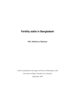 Fertility stalls in Bangladesh