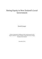 Rating Equity in New Zealand's Local Government