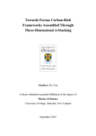 Towards Porous Carbon-Rich Frameworks Assembled Through Three-Dimensional π-Stacking