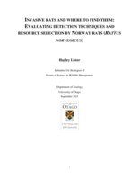 Invasive rats and where to find them: Evaluating detection techniques and resource selection by Norway Rats (Rattus norvegicus)