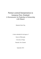 Partner-centred interpretation in Aotearoa New Zealand: A hermeneutic for Paakehaa in partnership with Maaori
