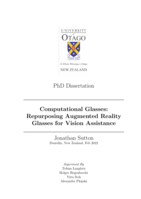 Computational glasses: Repurposing augmented reality glasses for vision assistance