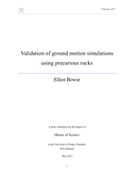 Validation of ground motion simulations using precarious rocks