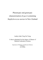 Phenotypic and genotypic characterisation of qacA-containing Staphylococcus aureus in New Zealand