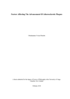 Factors Affecting The Advancement Of Atherosclerotic Plaques