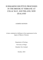 Submarine Eruptive Processes in the Brook St Terrane at Colac Bay, Southland, New Zealand