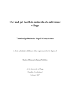 Diet and gut health in residents of a retirement village