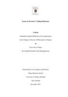Essays in investors’ trading behaviour