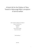 A Good Life for the Children of Tāne: Toward a mātauranga Māori conception of animal welfare