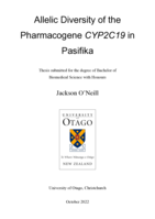 Allelic Diversity of the Pharmacogene CYP2C19 in Pasifika