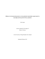 Influence of environmental parameters on the production of particulate organic matter by macroalgae and the growth of Perna canaliculus