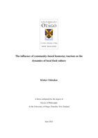 The influence of community-based homestay tourism on the dynamics of local food culture