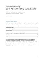University of Otago Open Access Publishing Survey Results