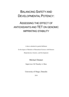 Balancing Safety and Developmental Potency: Assessing the Effect of Antioxidants and TET on Genomic Imprinting Stability.