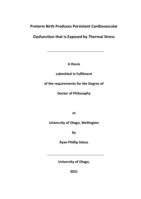 Preterm birth produces persistent cardiovascular dysfunction that is exposed by thermal stress